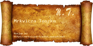 Mrkvicza Toszka névjegykártya